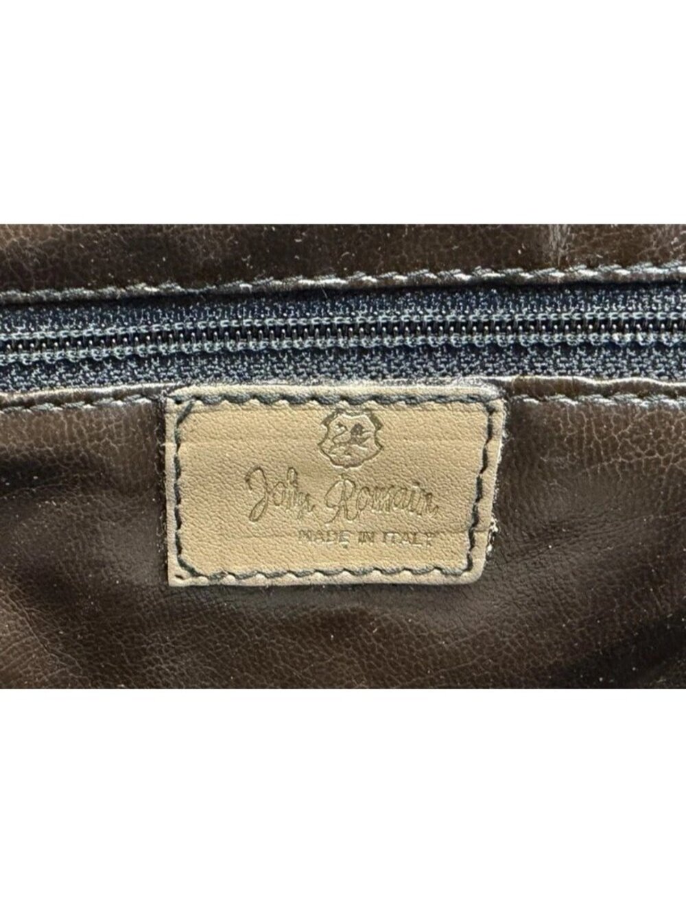 Vintage John Romain Beige Tan Leather Small Crossbody Handbag Purse Shoulder Bag - Picture 8 of 9